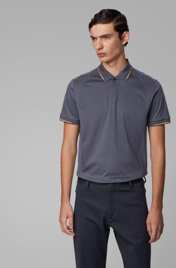 Koszulki Polo BOSS Slim Fit Ciemny Niebieskie Męskie (Pl60106)